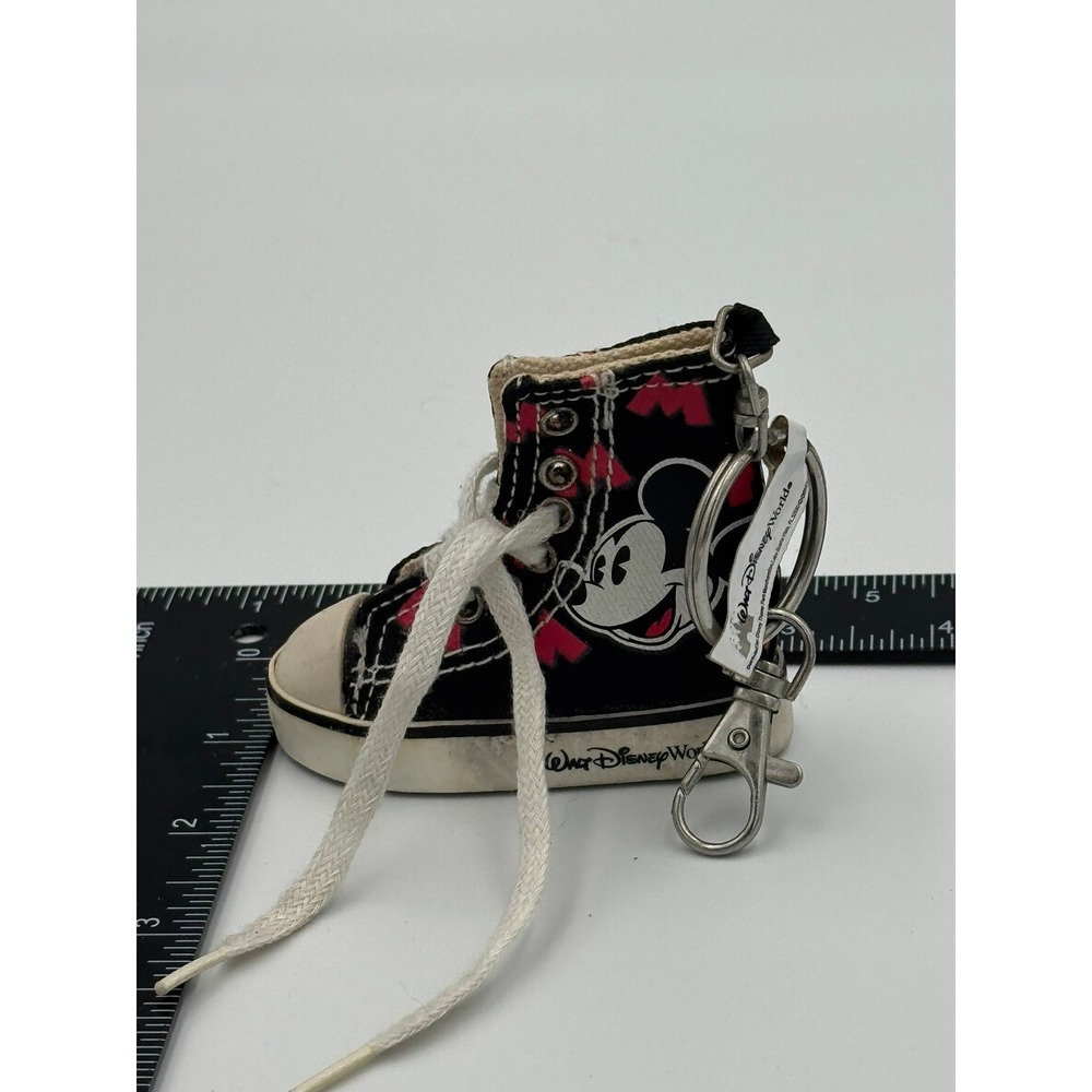 Walt Disney World Mickey Mouse Mini Sneaker‎ Keychain Black Pink Shoe Bag Charm